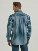 Wrangler Rugged Wear® Long Sleeve Wrinkle Resist Plaid Button-Down Shirt Dark