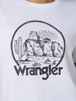 Women's Wrangler Short Sleeve Watercolor Desert Graphic Tee Bright White