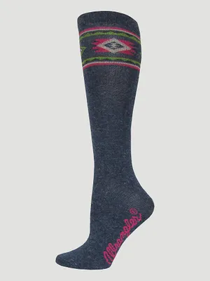 Women's Wrangler® Angora Southwest Knee High Socks in Denim