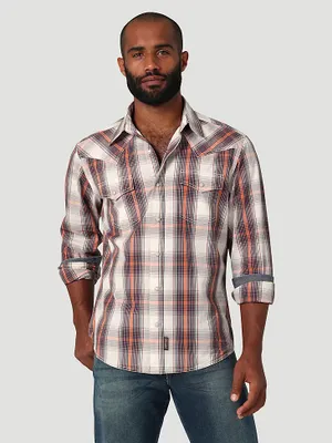Men's Wrangler Retro® Premium Long Sleeve Western Snap Plaid Shirt Spellbound