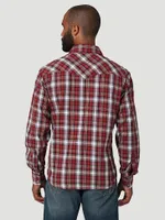 Men's Wrangler Retro® Premium Long Sleeve Western Snap Plaid Shirt Red Forest