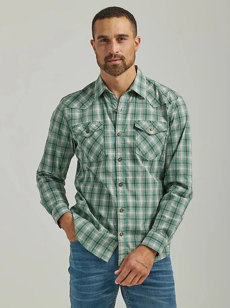 Men's Cowboy Wash Plaid Shirt Canton