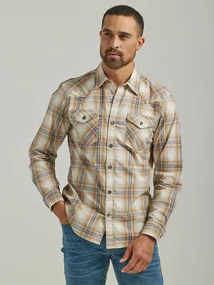 Men's Cowboy Wash Plaid Shirt Twill