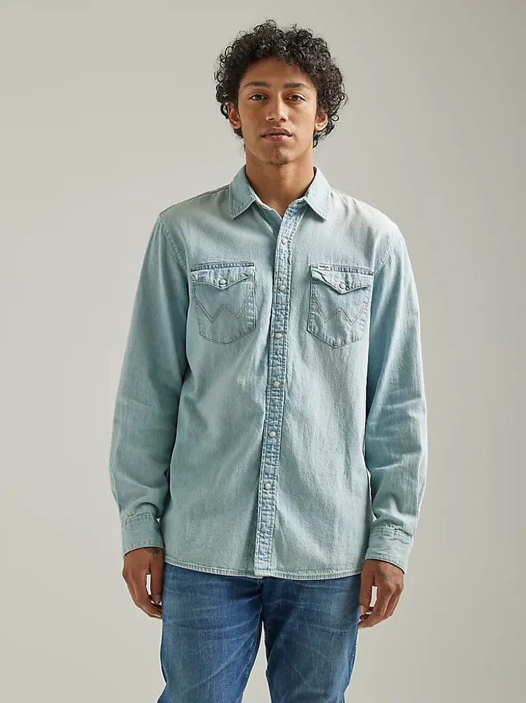 Men's Long Sleeve Western Denim Shirt