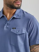 Men's Knit Polo Shirt Vintage Indigo