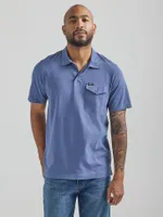 Men's Knit Polo Shirt Vintage Indigo