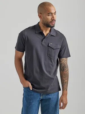 Men's Knit Polo Shirt Black