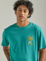 Men's Relaxed Fit Tiger T-Shirt Green Blue Slate