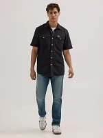 Men's Western Denim Shirt Off Black