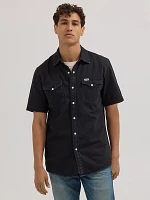 Men's Western Denim Shirt Off Black