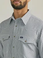 Men's Wrangler Performance Snap Long Sleeve Plaid Shirt Stormy Weather