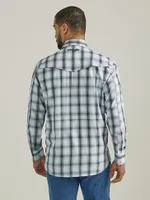 Men's Wrangler Performance Snap Long Sleeve Plaid Shirt Navy