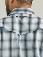 Men's Wrangler Performance Snap Long Sleeve Plaid Shirt Navy