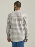 Men's Wrangler Performance Snap Long Sleeve Plaid Shirt Desert Taupe