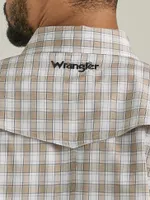 Men's Wrangler Performance Snap Long Sleeve Plaid Shirt Desert Taupe