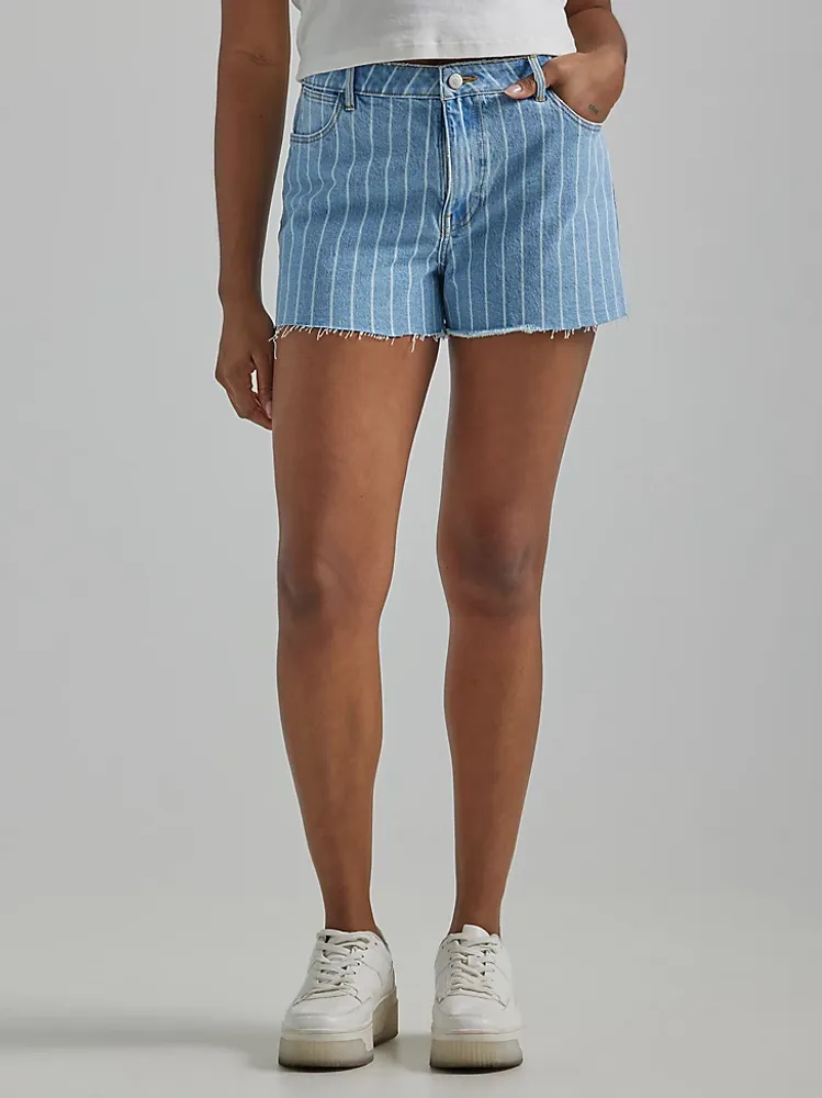 Women's Stripe High Rise Vintage Short Stone