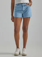 Women's Stripe High Rise Vintage Short Stone