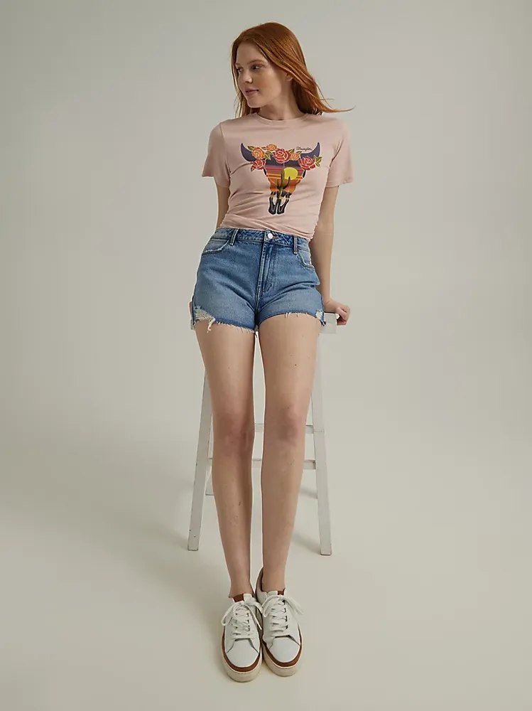 Women's High Rise Vintage Cut-Off Short Marigold