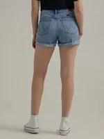 Women's Destructed Denim Roll Short Marigold