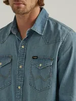 Men's Iconic Cowboy Wash Denim Shirt Grit