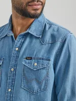 Men's Iconic Cowboy Wash Denim Shirt Lake