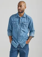 Men's Iconic Cowboy Wash Denim Shirt Lake