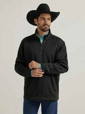 Men's George Strait Long Sleeve Quarter-Zip Knit Pullover Black