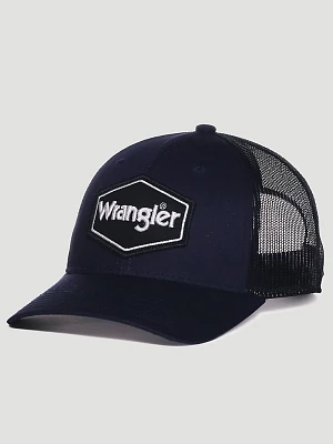 Mens Mesh Back Wrangler Hat:Black/Navy:ONE SIZE