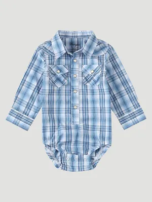 Baby Boy's Long Sleeve Western Snap Bodysuit Dusk Blue