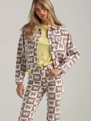 Women's Heritage Signature Print Jacket Frapuccino