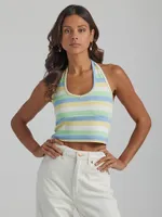 Women's Halterneck Tank Powder Blue