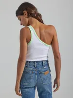 Women's One Shoulder Cami White