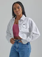 Women's Western Crop Shacket Celestial