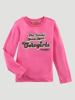 Girl's Long Sleeve Cowgirls Graphic Tee Pink