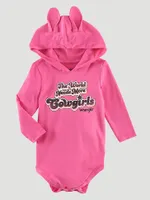 Baby Girl's Cowgirls Hooded Bodysuit Pink