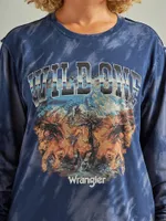 Women's Wrangler Graphic Long Sleeve Relaxed Tee Navy