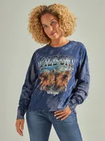 Women's Wrangler Graphic Long Sleeve Relaxed Tee Navy