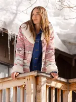 Women's Wrangler Sherpa Shawl Collar Coat Rosa Pink