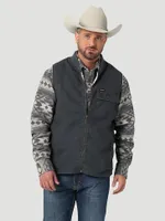 Men's Wrangler Sherpa Lined Rancher Vest Grey