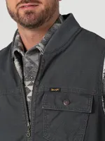 Men's Wrangler Sherpa Lined Rancher Vest Grey