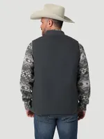 Men's Wrangler Sherpa Lined Rancher Vest Grey