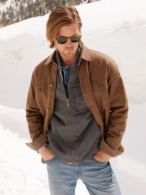 Men's Wrangler Sherpa Lined Rancher Vest Grey