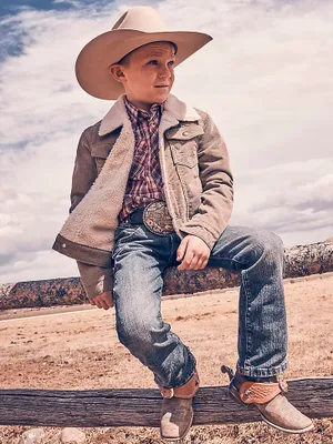 Boy's Wrangler® Cowboy Cut® Sherpa Lined Corduroy Jacket Nomad