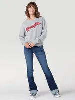 Women's Wrangler Script Drop Shoulder Pullover Heather Grey