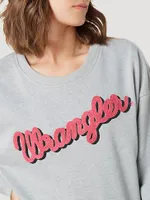 Women's Wrangler Script Drop Shoulder Pullover Heather Grey