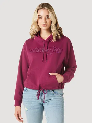 Women's Wrangler Retro® Logo Cinched Hoodie Magenta