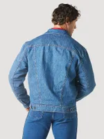 Men's Wrangler Flannel Lined Western Denim Jacket Firepit