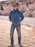 Men's Wrangler Retro® Sherpa Lined Western Denim Jacket Blue Indigo