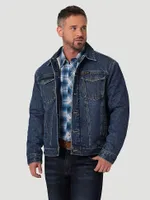 Men's Wrangler Retro® Sherpa Lined Western Denim Jacket Blue Indigo