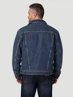 Men's Wrangler Retro® Sherpa Lined Western Denim Jacket Blue Indigo